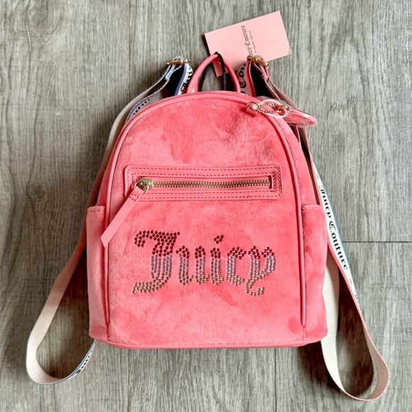 NWT Juicy Couture Velour Pink Lemonade Rainbow Backpack mini Y2K 90’s Vibe main image 9